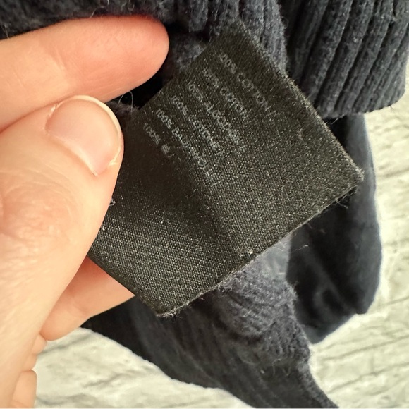 PREOWNED ANTHROPOLOGIE NAVY BLUE SWEATER WITH TIE BACK NECK DETAIL WOMENS XL - Picture 3 of 5